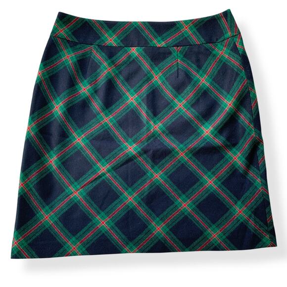 Talbots Dresses & Skirts - Talbots women's green black plaid wool blend knee length mini skirt US 10
